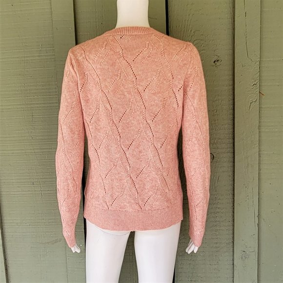 Ann Taylor LOFT Pink Knit Crew Sweater Small - Picture 3 of 4